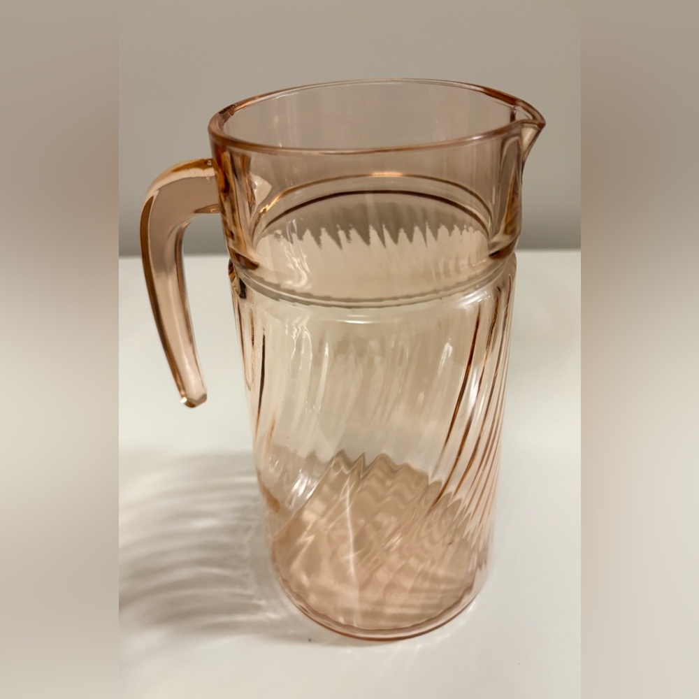 Elegant Depression Pink Glass Pitcher
